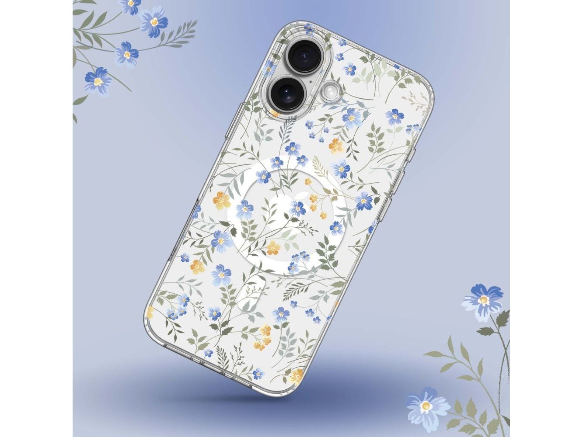 Capa Tech-Protect FlexAir MagSafe para iPhone 16e / 17e - Margaridas com Folhas