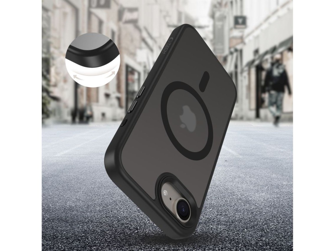 Capa Tech-Protect MagMat MagSafe para iPhone 16e / 17e - Preto Fosco