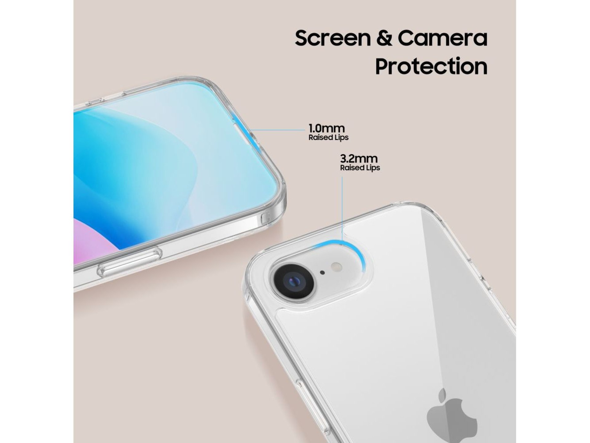 Capa híbrida Tech-Protect FlexAir para iPhone 16e / 17e - Transparente