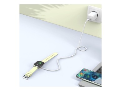 Carregador indutivo USB-A Tech-Protect UltraBoost para Apple Watch de 1 m - Branco