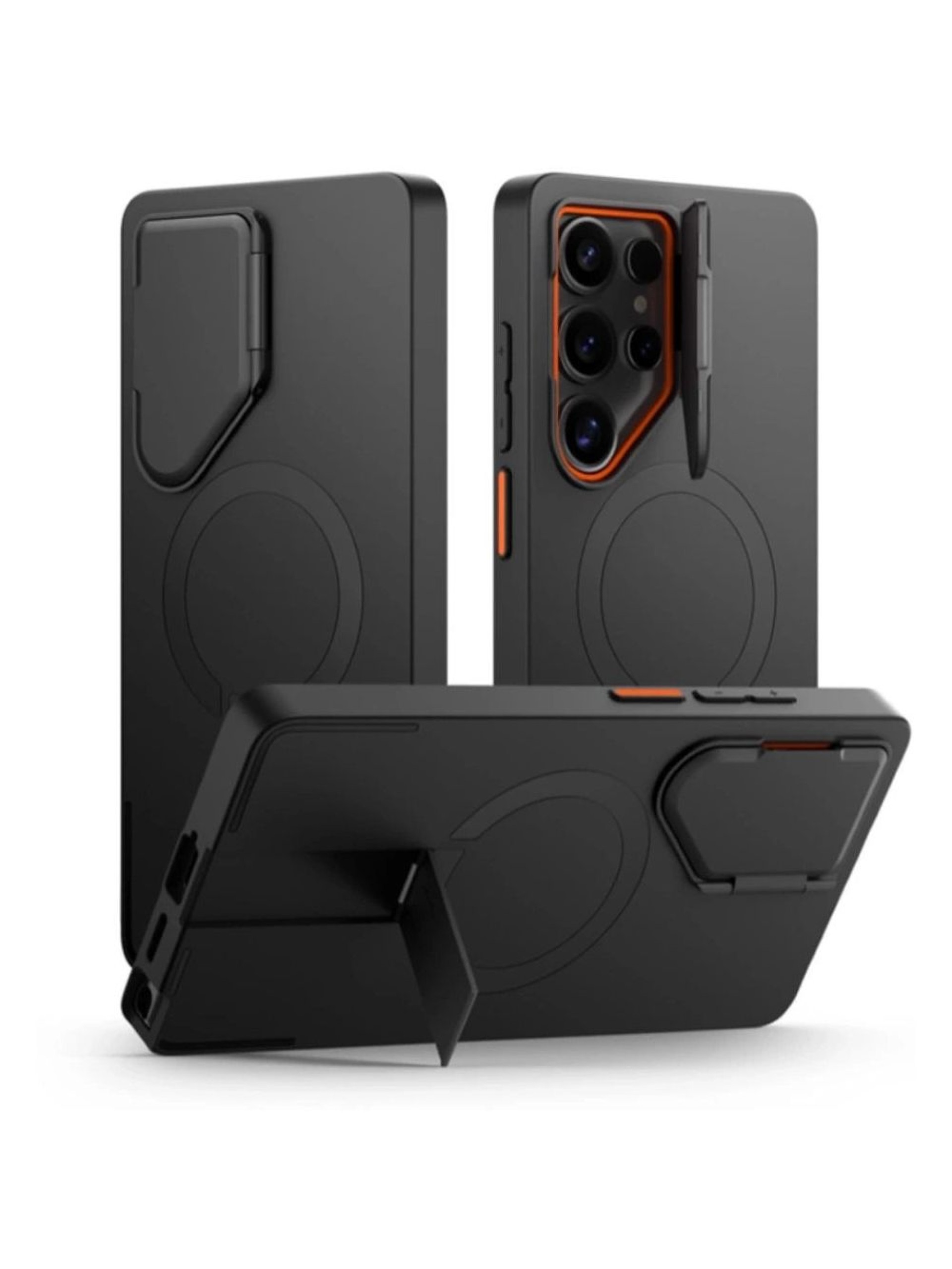 Capa Tech-Protect Kevlar Aura MagSafe para Samsung Galaxy S25 Ultra - Preto/Laranja