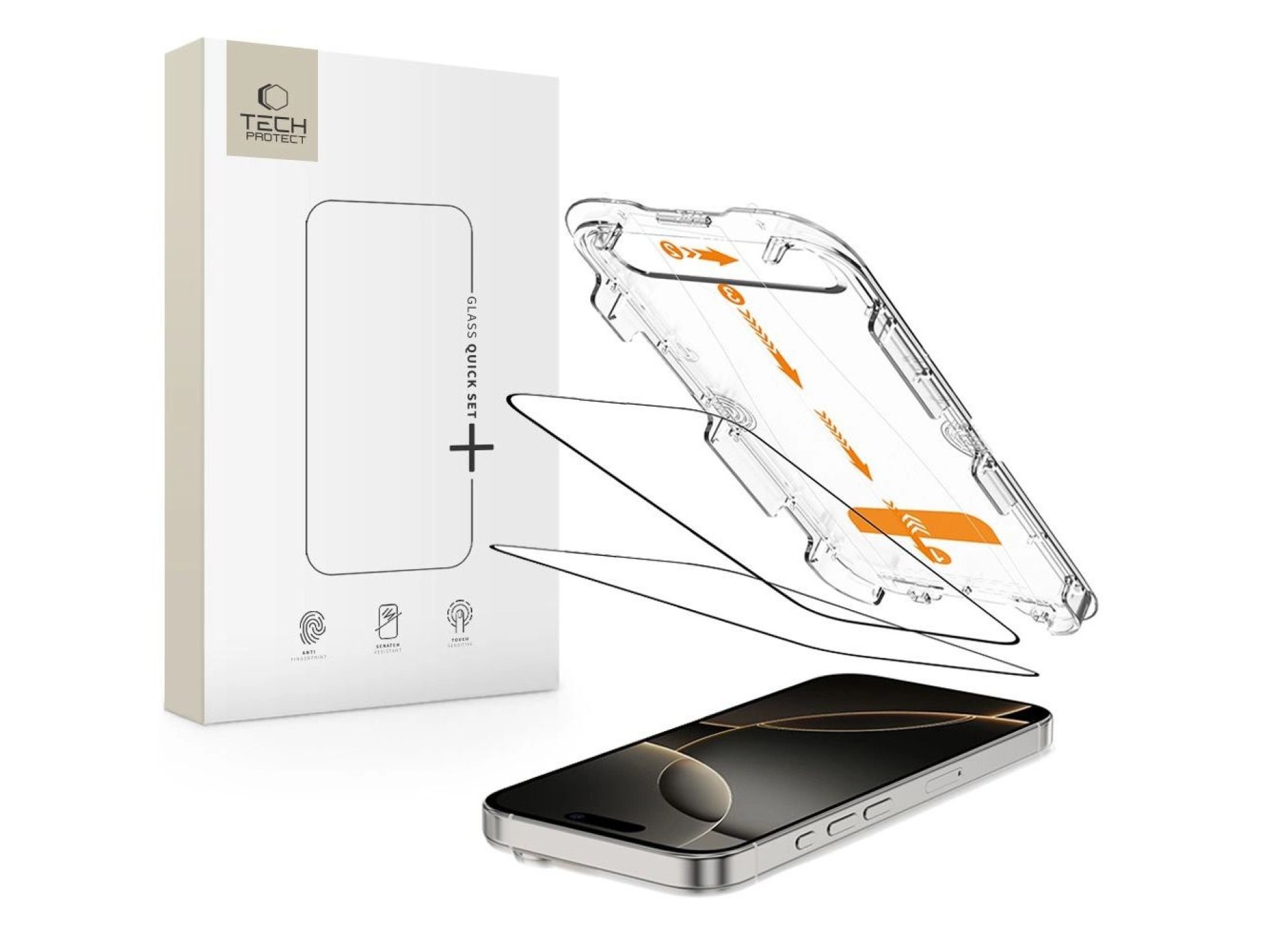 Tech-Protect Quick Set+ 2-pack tempered glass for iPhone 16 Pro