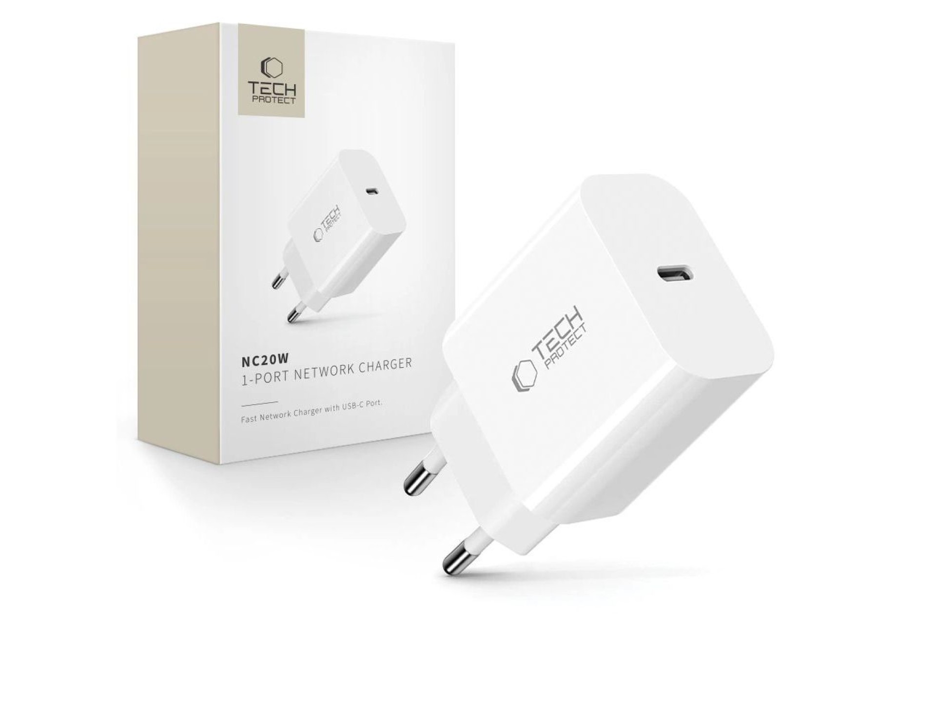 Tech-Protect NC20W wall charger USB-C port - white