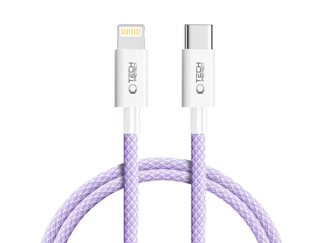Tech-Protect Ultraboost Lite Lightning Cable PD60W/3A 1m - Purple
