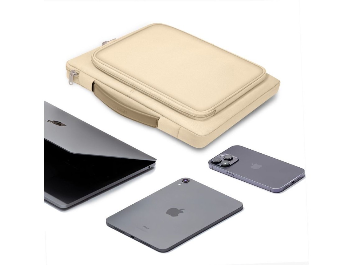 Bolsa básica Tech-Protect para laptop de 15 a 16 polegadas - bege