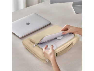 Bolsa básica Tech-Protect para laptop de 15 a 16 polegadas - bege Bolsa básica Tech-Protect para laptop de 15 a 16 polegadas - bege