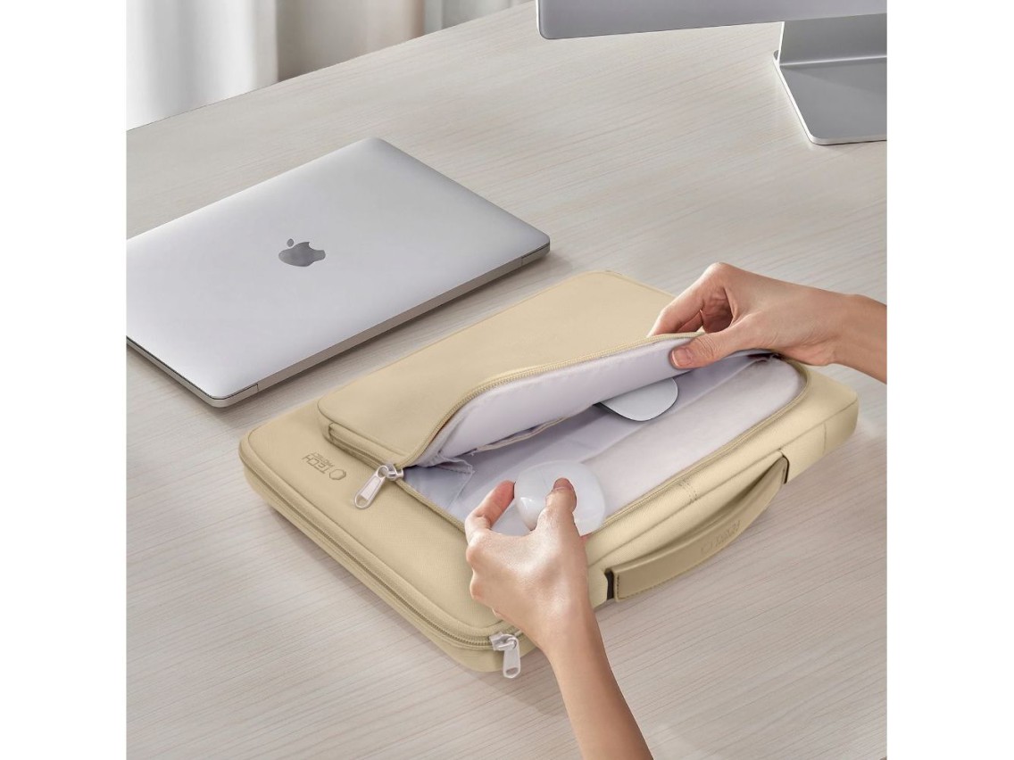 Bolsa básica Tech-Protect para laptop de 15 a 16 polegadas - bege