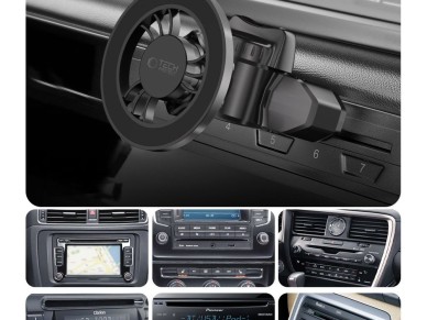 Tech-Protect N56 Magnetic MafSafe Car Holder CD Slot Mount - Black Tech-Protect N56 Magnetic MafSafe Car Holder CD Slot Mount - Black