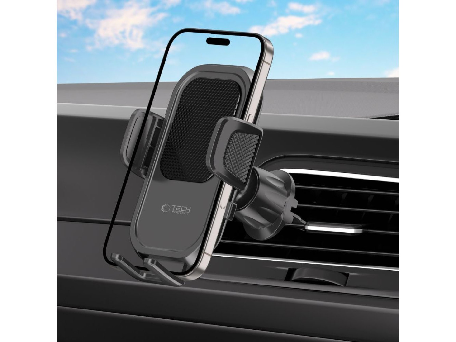 Soporte para coche Tech-Protect V8 para salpicadero, parabrisas o rejilla de ventilación - Negro
