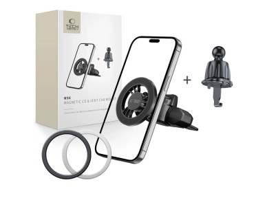 Tech-Protect N56 Magnetic MafSafe Car Holder CD Slot Mount - Black Tech-Protect N56 Magnetic MafSafe Car Holder CD Slot Mount - Black
