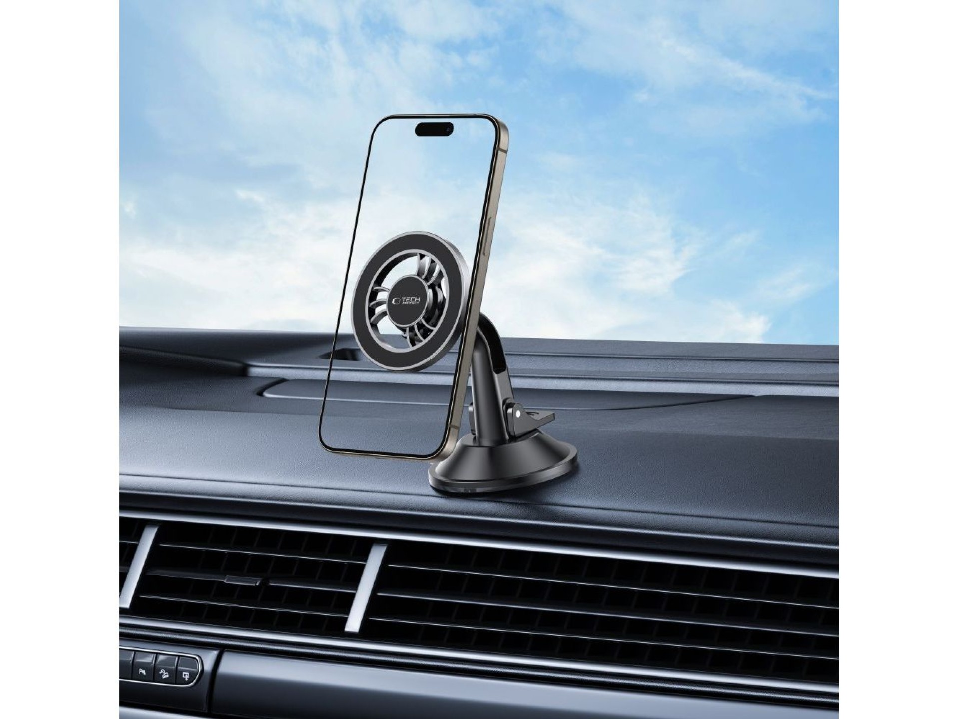 Tech-Protect N56 Magnetic MagSafe Car Holder for Cockpit, Windshield Mount - Black