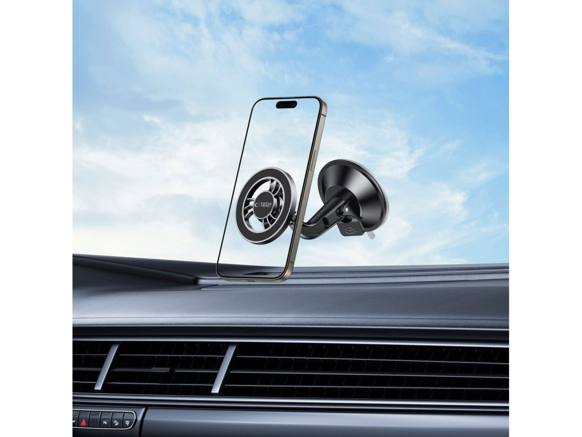 Tech-Protect N56 Magnetic MagSafe Car Holder for Cockpit, Windshield Mount - Black