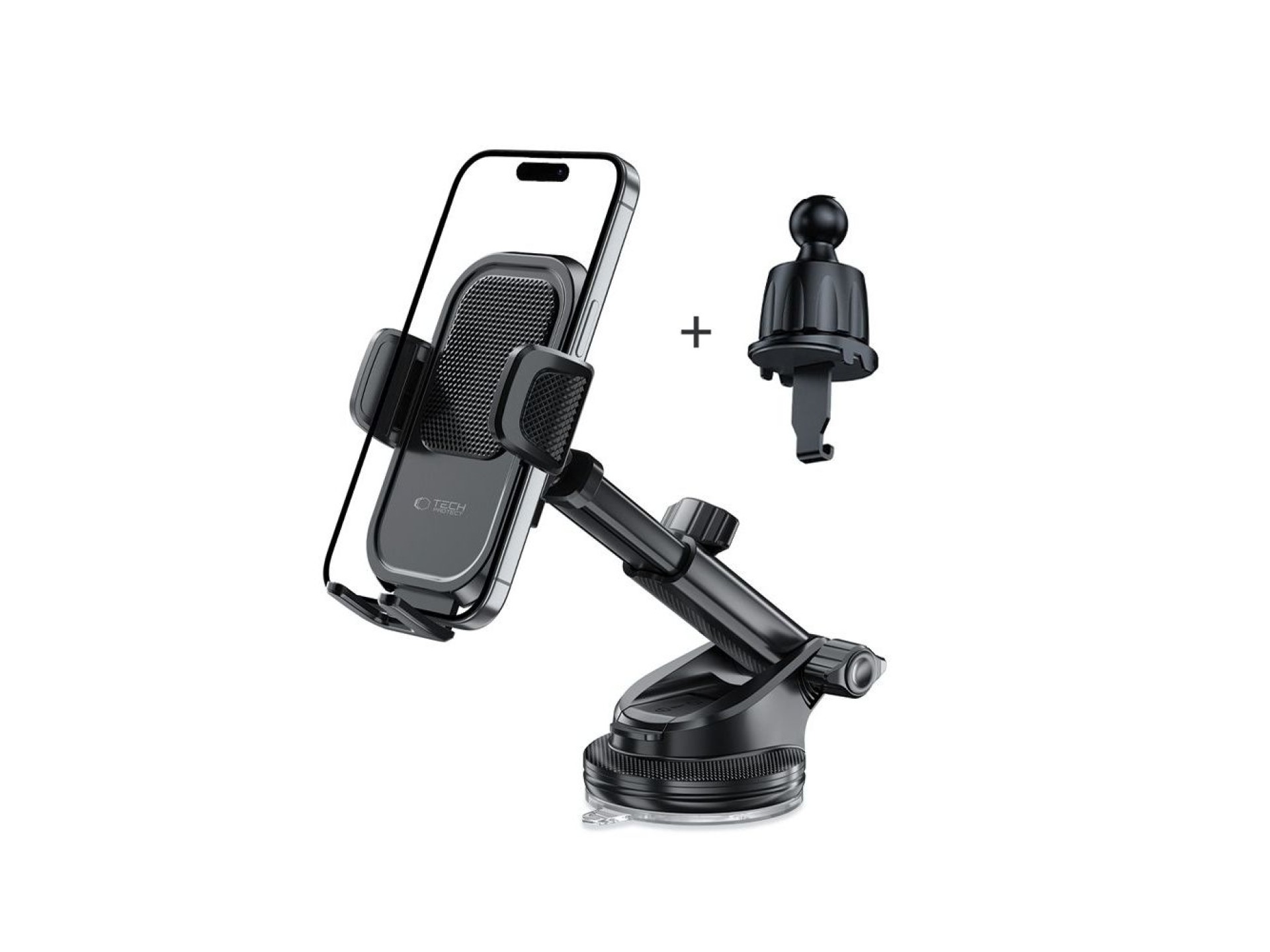 Soporte para coche Tech-Protect V8 para salpicadero, parabrisas o rejilla de ventilación - Negro