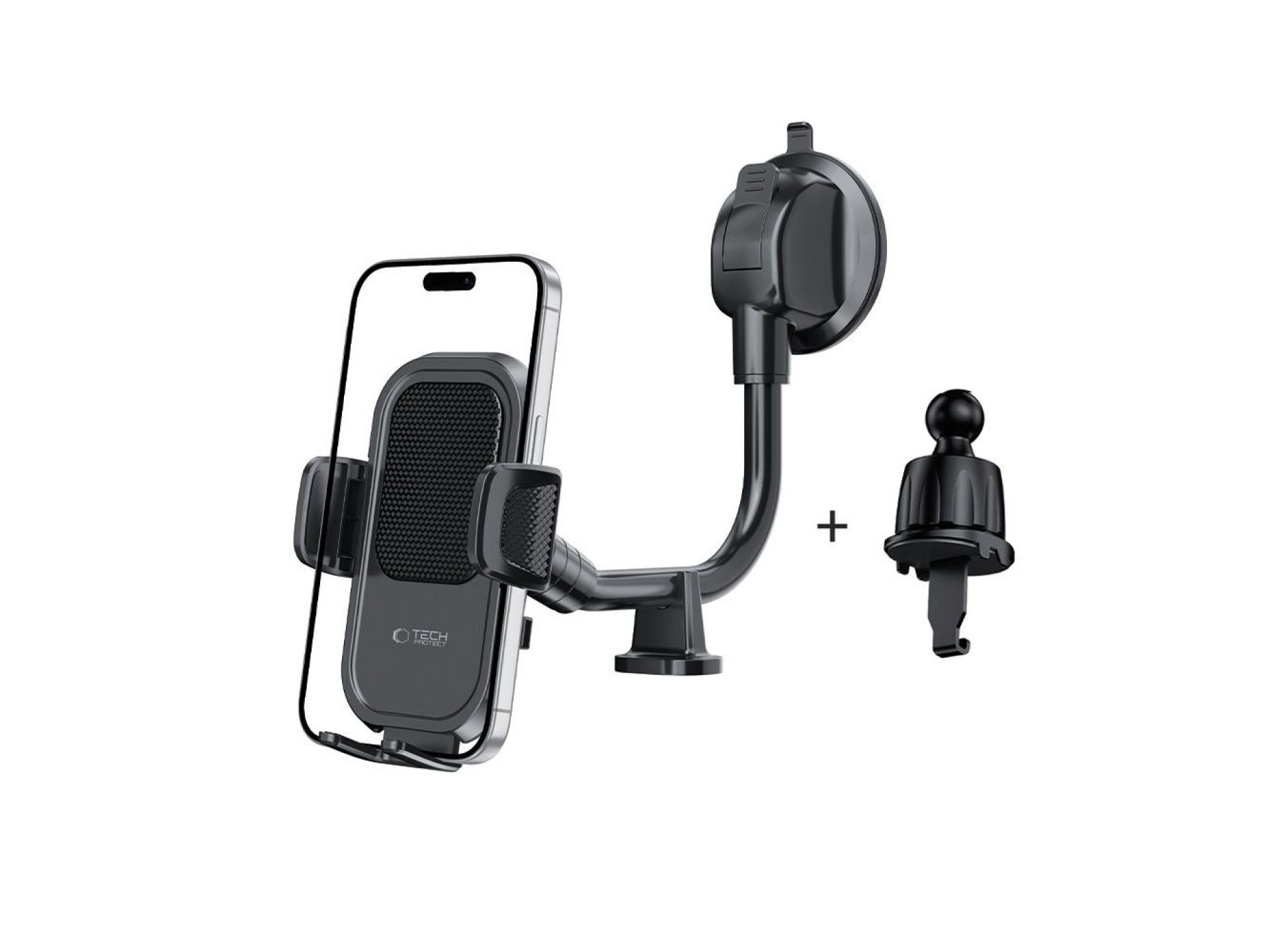 Tech-Protect V8 Car Holder for Dashboard, Windshield or Air Vent Mount - Black