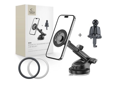 Suporte magnético para carro Tech-Protect N58 MagSafe para instalação no painel, para-brisa ou saída Suporte magnético para carro Tech-Protect N58 MagSafe para instalação no painel, para-brisa ou saída