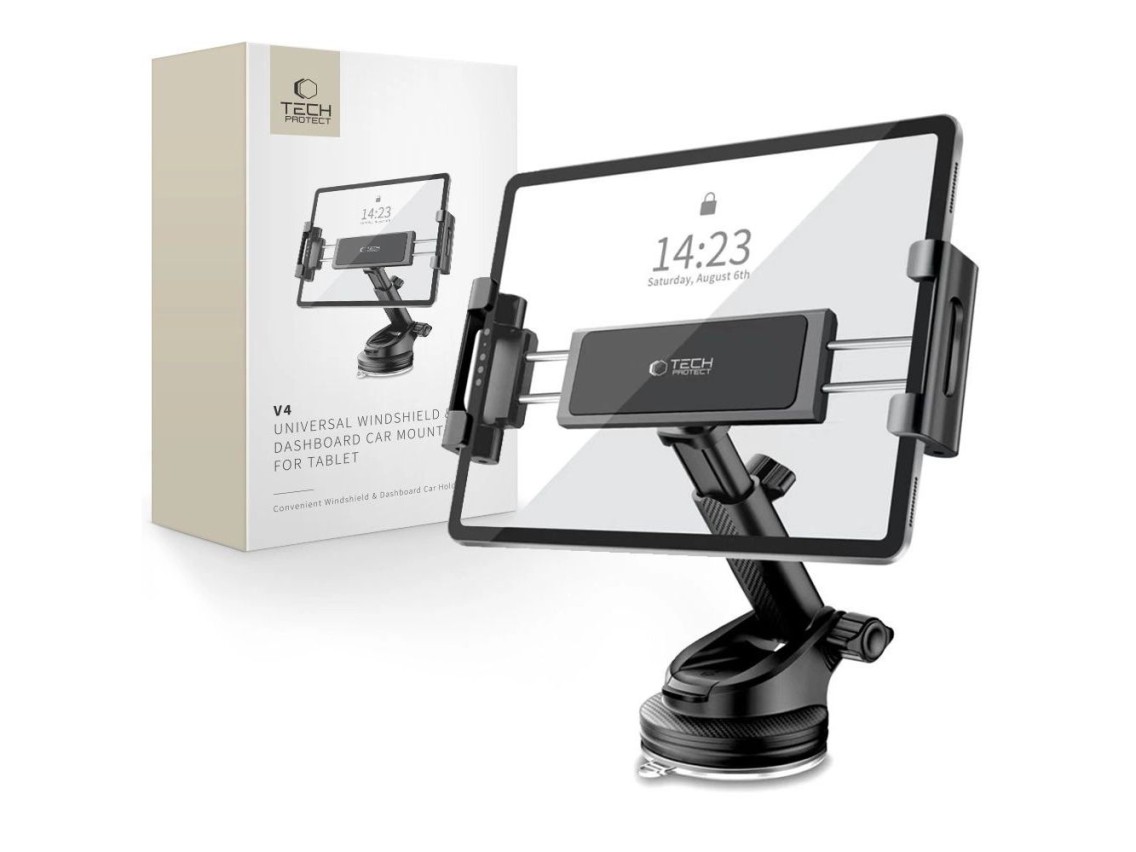 Soporte para tablet de coche Tech-Protect V4 para montaje en el habitáculo - Negro