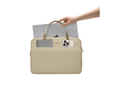 Bolsa de transporte Tech-Protect para laptop de 15 a 16 polegadas - Bege