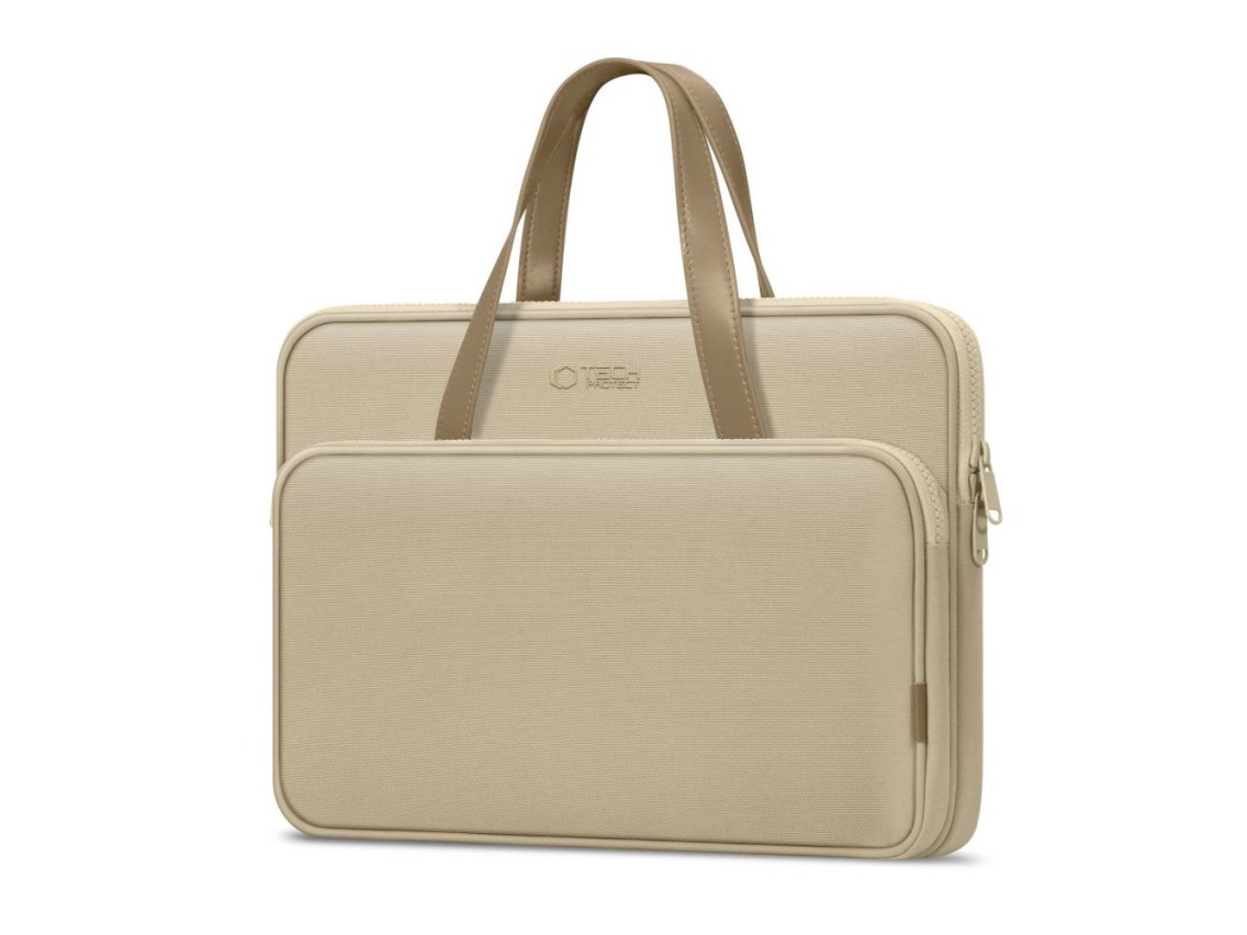 Bolsa de transporte Tech-Protect para laptop de 15 a 16 polegadas - Bege