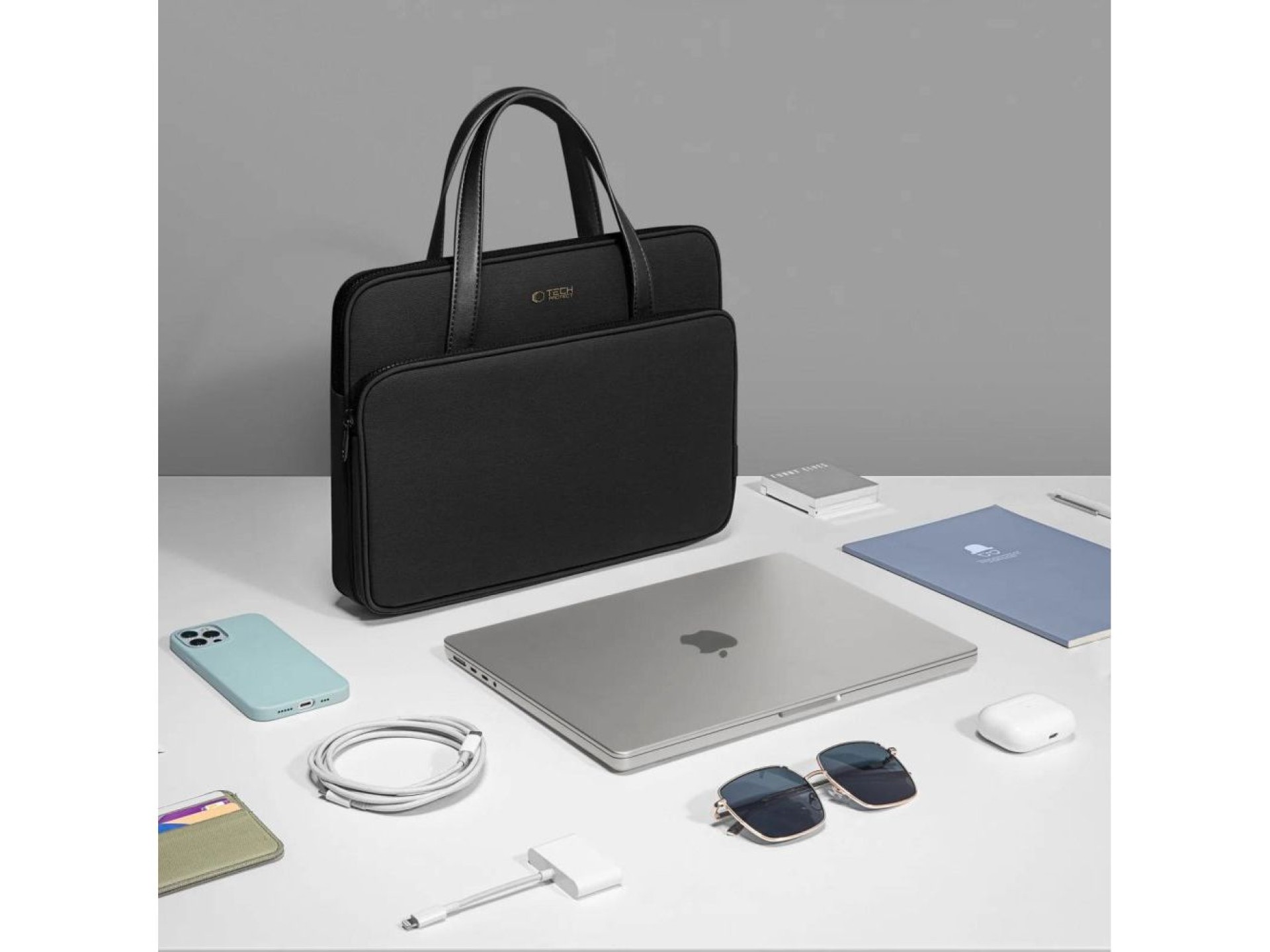 Bolsa de transporte Tech-Protect para laptop de 13 a 14 polegadas - Preta