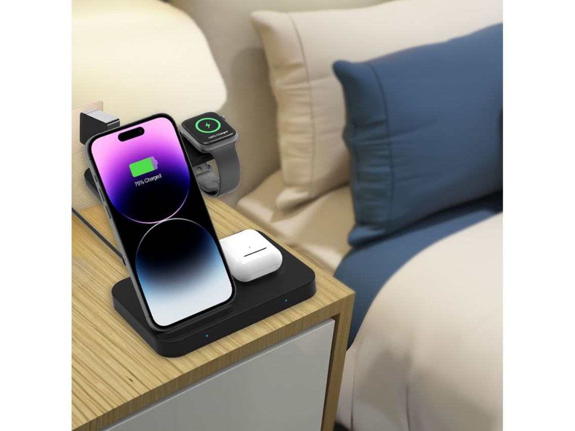 Tech-Protect QI15W-A37 3in1 Induction Wireless Charger 15W - Black