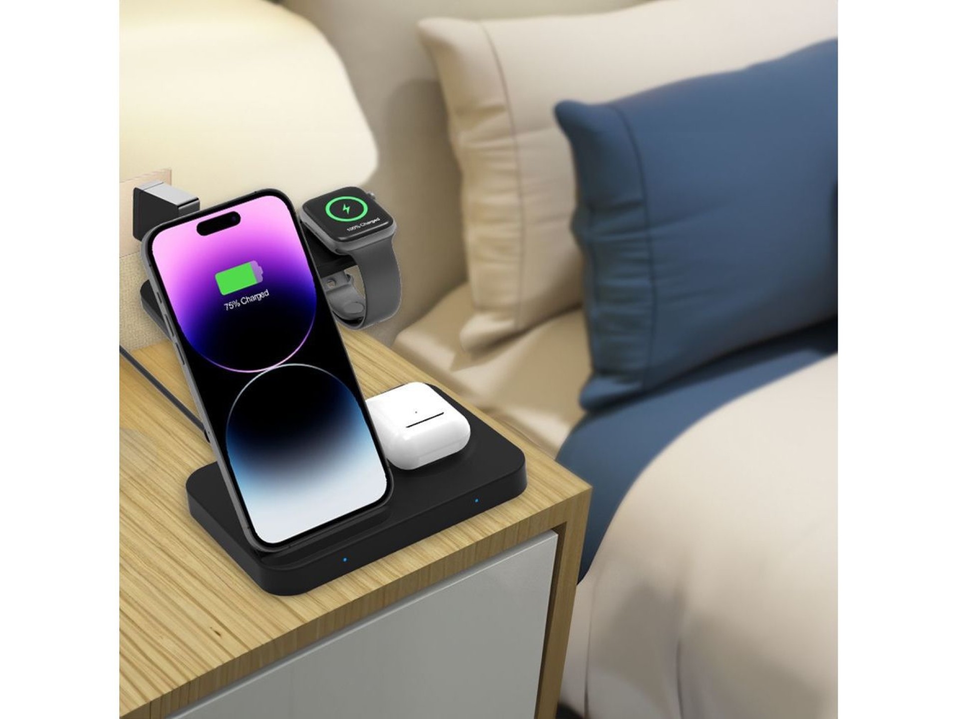 Tech-Protect QI15W-A37 3in1 Induction Wireless Charger 15W - Black
