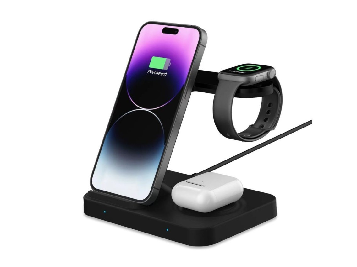Tech-Protect QI15W-A37 3in1 Induction Wireless Charger 15W - Black