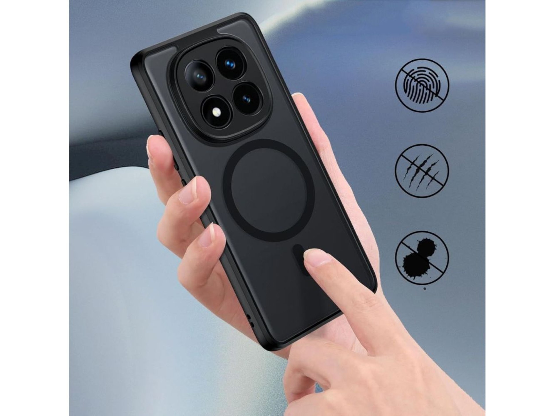 Capa Tech-Protect MagMat MagSafe para Xiaomi Redmi Note 14 Pro 5G / Poco X7 5G - Preto Fosco