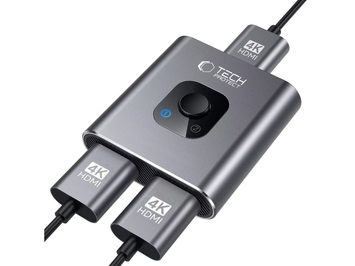 Adaptador HUB Tech-Protect HB07 2 en 1 HDMI 4K 60HZ - gris