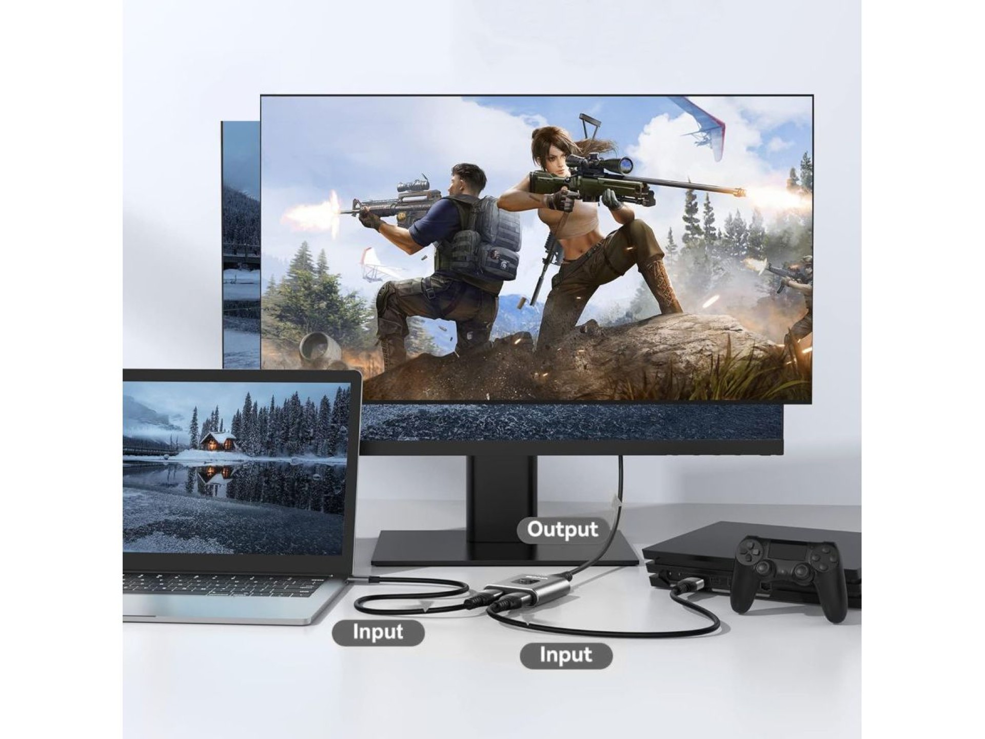 Adaptador HUB Tech-Protect HB07 2 en 1 HDMI 4K 60HZ - gris
