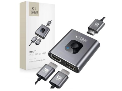 Tech-Protect HB07 HUB Adapter 2in1 HDMI 4K 60HZ - gray