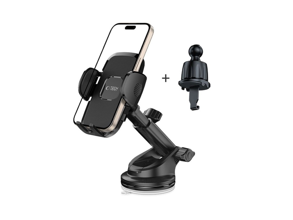 Suporte para carro Tech-Protect V3 para painel, para-brisa ou saída de ar - Preto