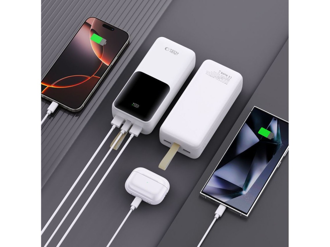 Powerbank Tech-Protect PB03 30000mAh 22.5W - branco