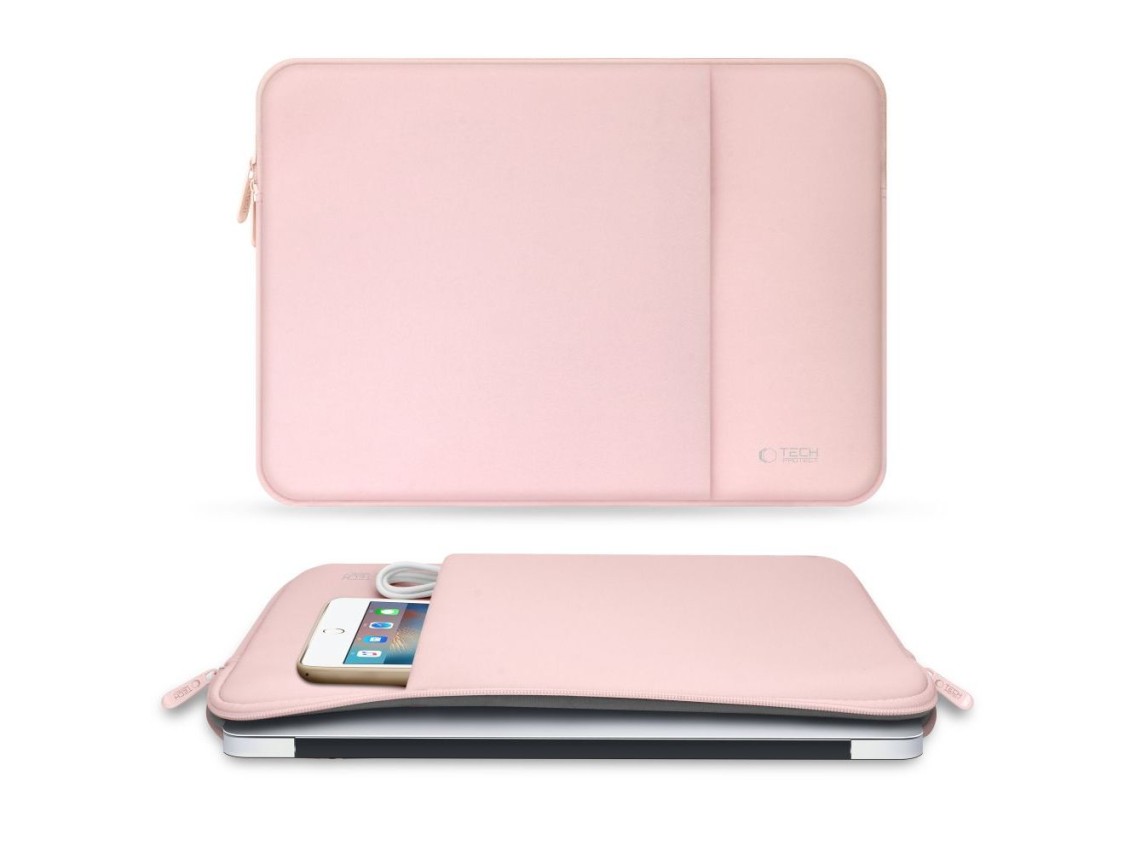 Capa para laptop Tech-Protect de neoprene de 13" - Rosa