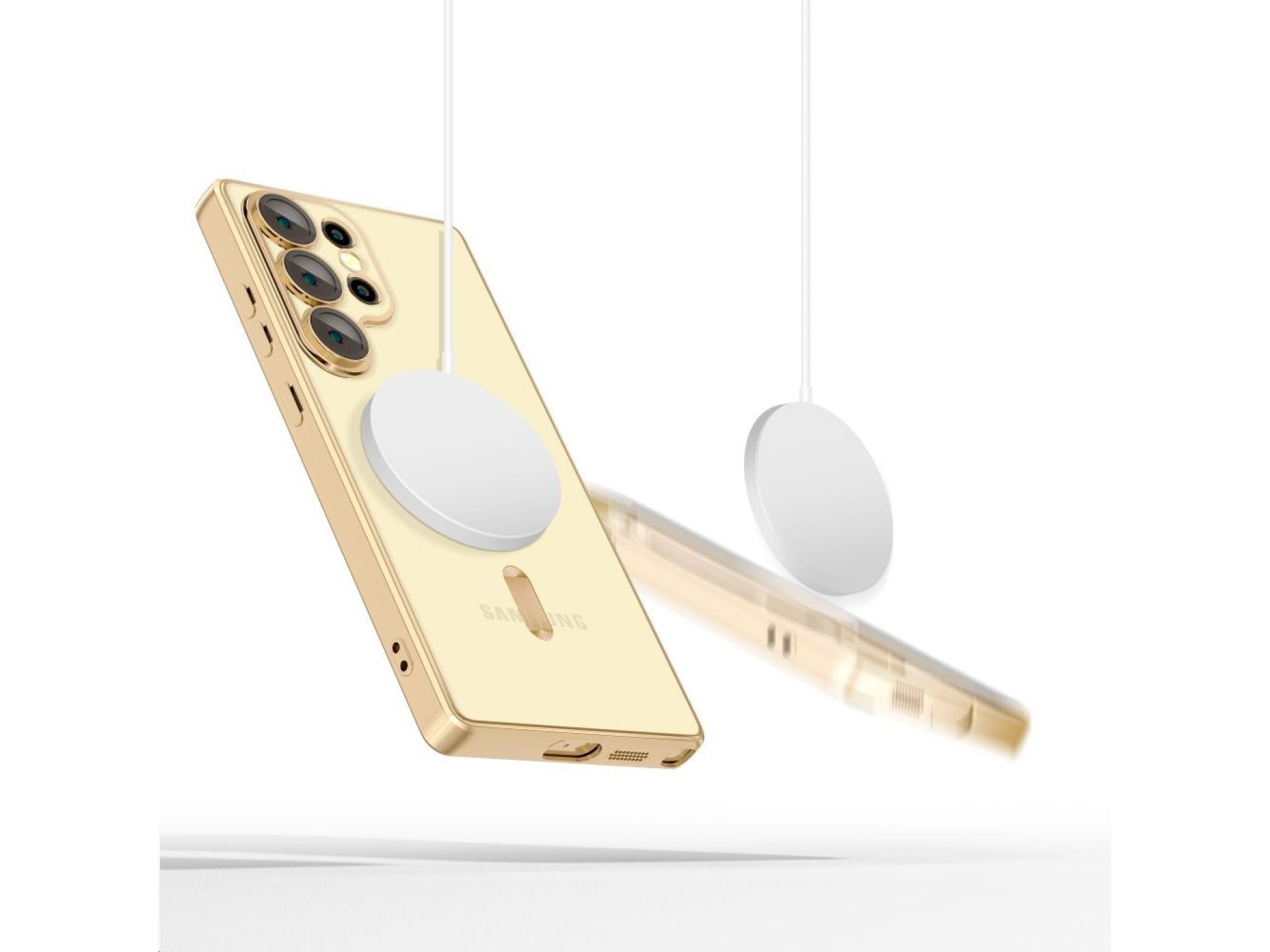 Funda Tech-Protect MagFlex MagSafe para Samsung Galaxy S25 Ultra - Oro transparente