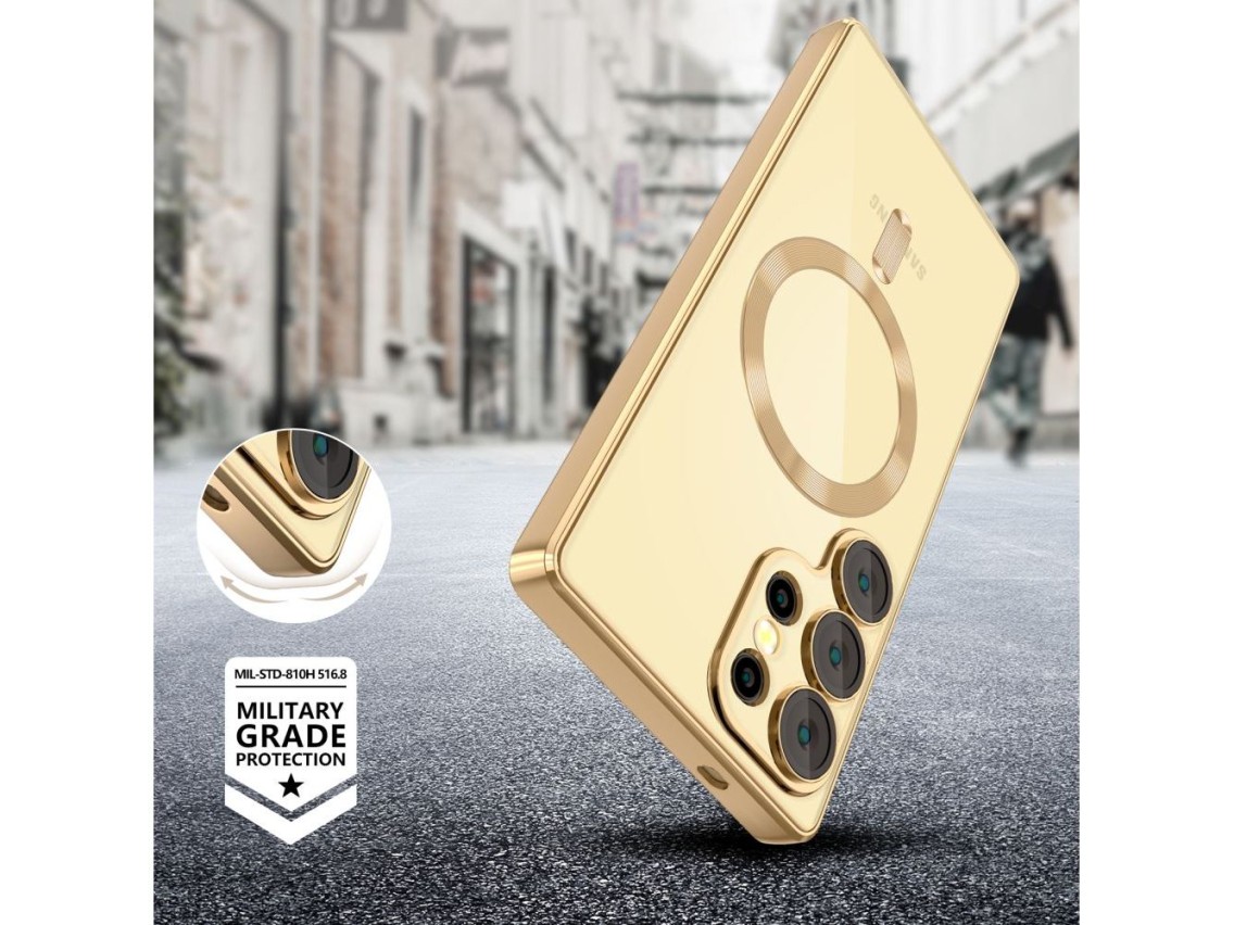 Funda Tech-Protect MagFlex MagSafe para Samsung Galaxy S25 Ultra - Oro transparente