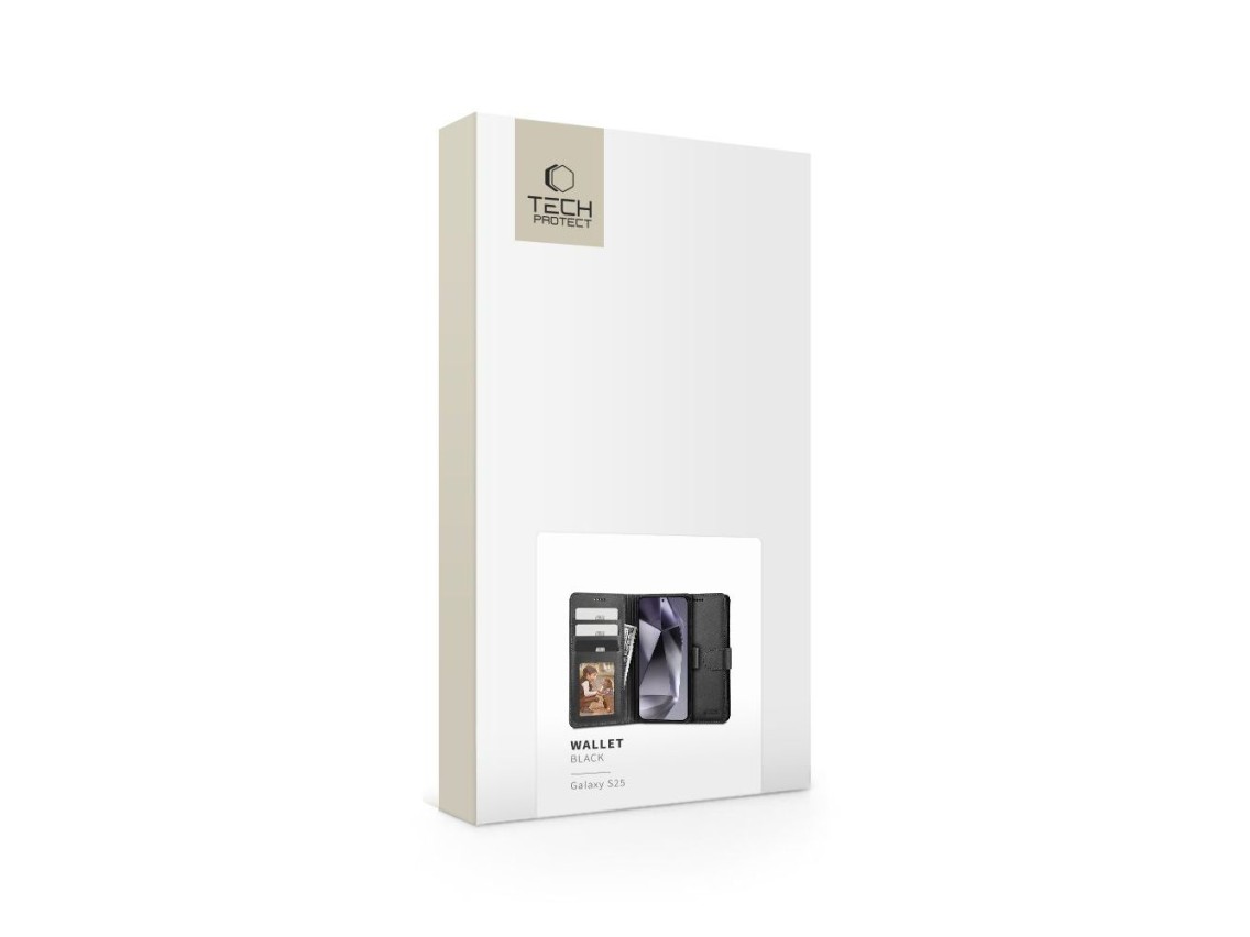 Capa carteira Tech-Protect para Samsung Galaxy S25 - Preta