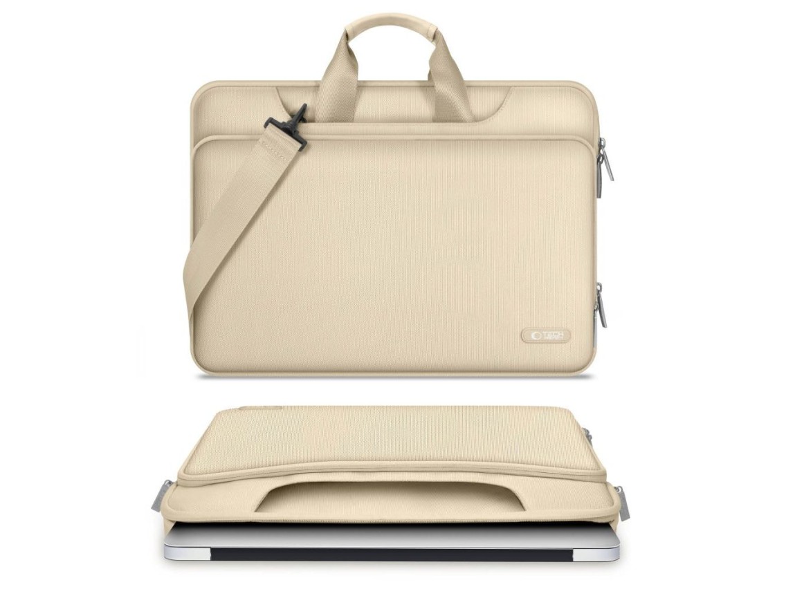 Bolsa para laptop Tech-Protect Pocket de 15-16 polegadas - Bege