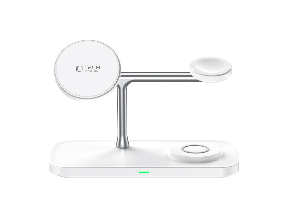 Tech-Protect QI15W-A45 3in1 Wireless Charger with MagSafe for Apple Devices - White