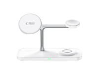 Tech-Protect QI15W-A45 3in1 Wireless Charger with MagSafe for Apple Devices - White Tech-Protect QI15W-A45 3in1 Wireless Charger with MagSafe for Apple Devices - White