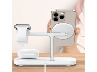 Tech-Protect QI15W-A45 3in1 Wireless Charger with MagSafe for Apple Devices - White Tech-Protect QI15W-A45 3in1 Wireless Charger with MagSafe for Apple Devices - White