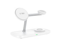 Tech-Protect QI15W-A45 3in1 Wireless Charger with MagSafe for Apple Devices - White Tech-Protect QI15W-A45 3in1 Wireless Charger with MagSafe for Apple Devices - White