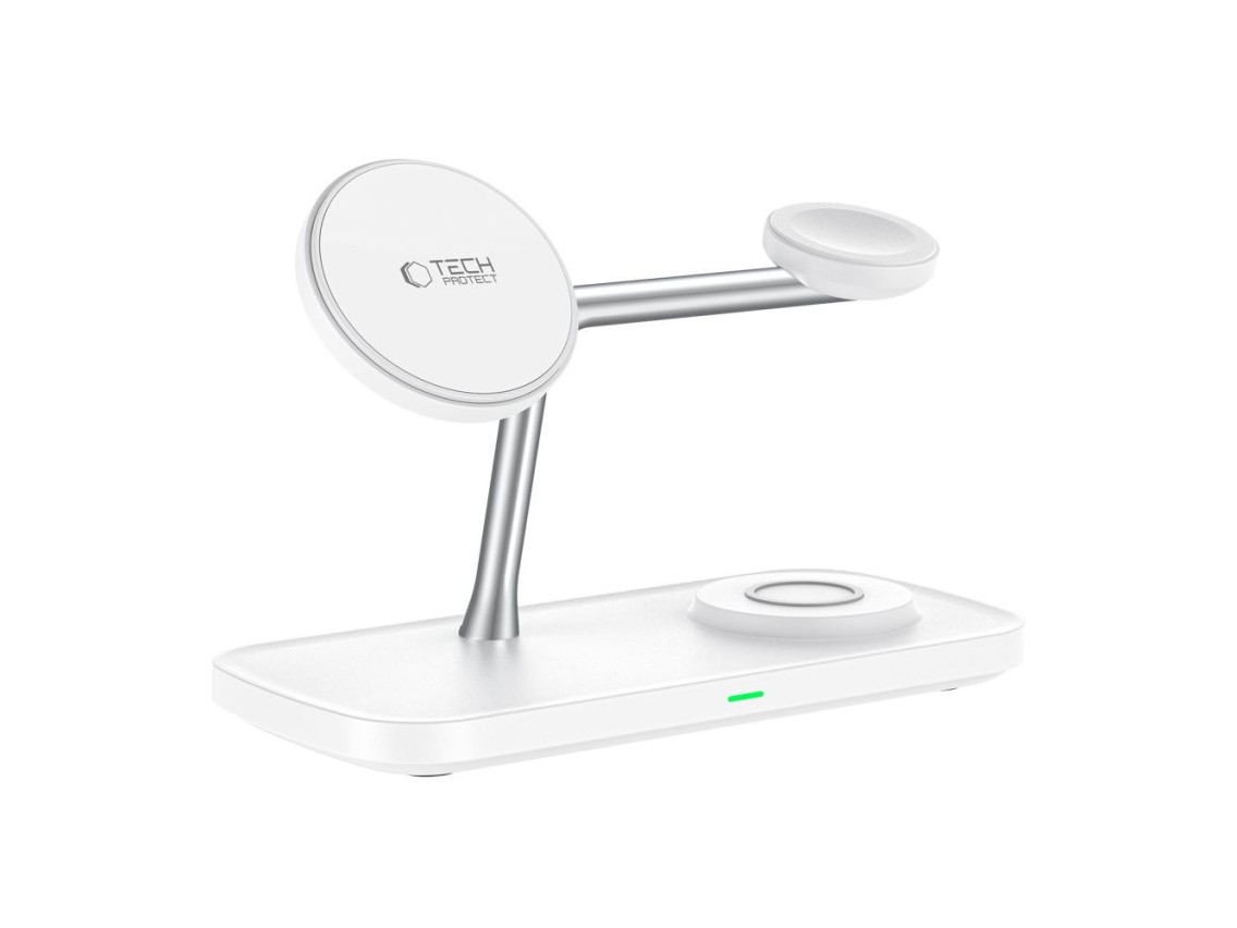 Tech-Protect QI15W-A45 3in1 Wireless Charger with MagSafe for Apple Devices - White