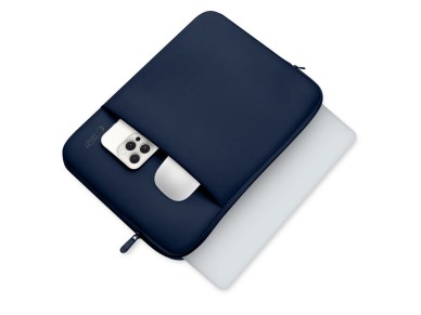 Capa para laptop Tech-Protect de neoprene de 14" - Azul Marinho