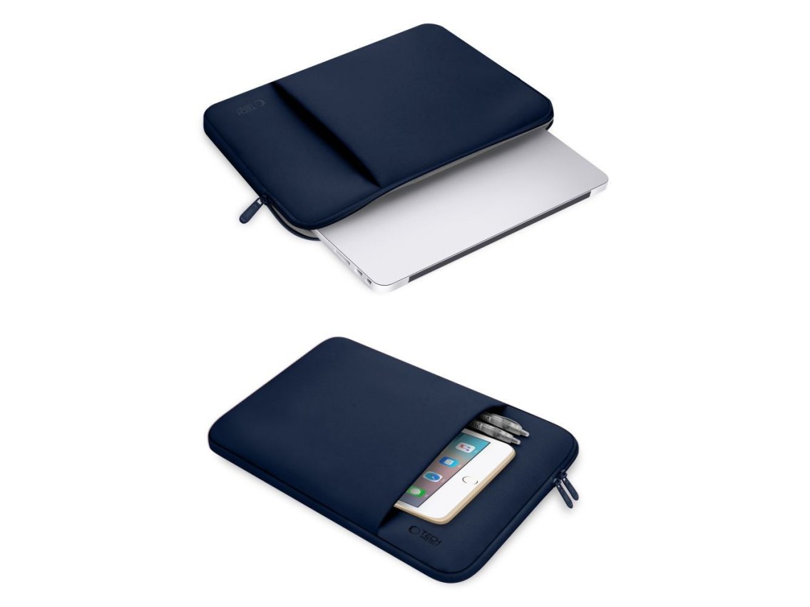 Funda para portátil Tech-Protect de neopreno de 14" - Azul marino