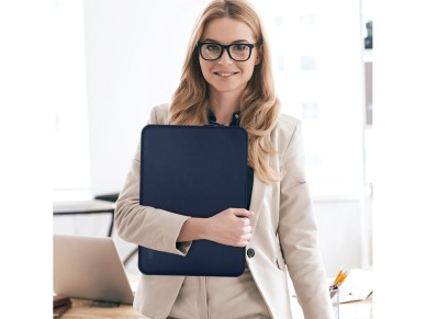 Capa para laptop Tech-Protect de neoprene de 14" - Azul Marinho