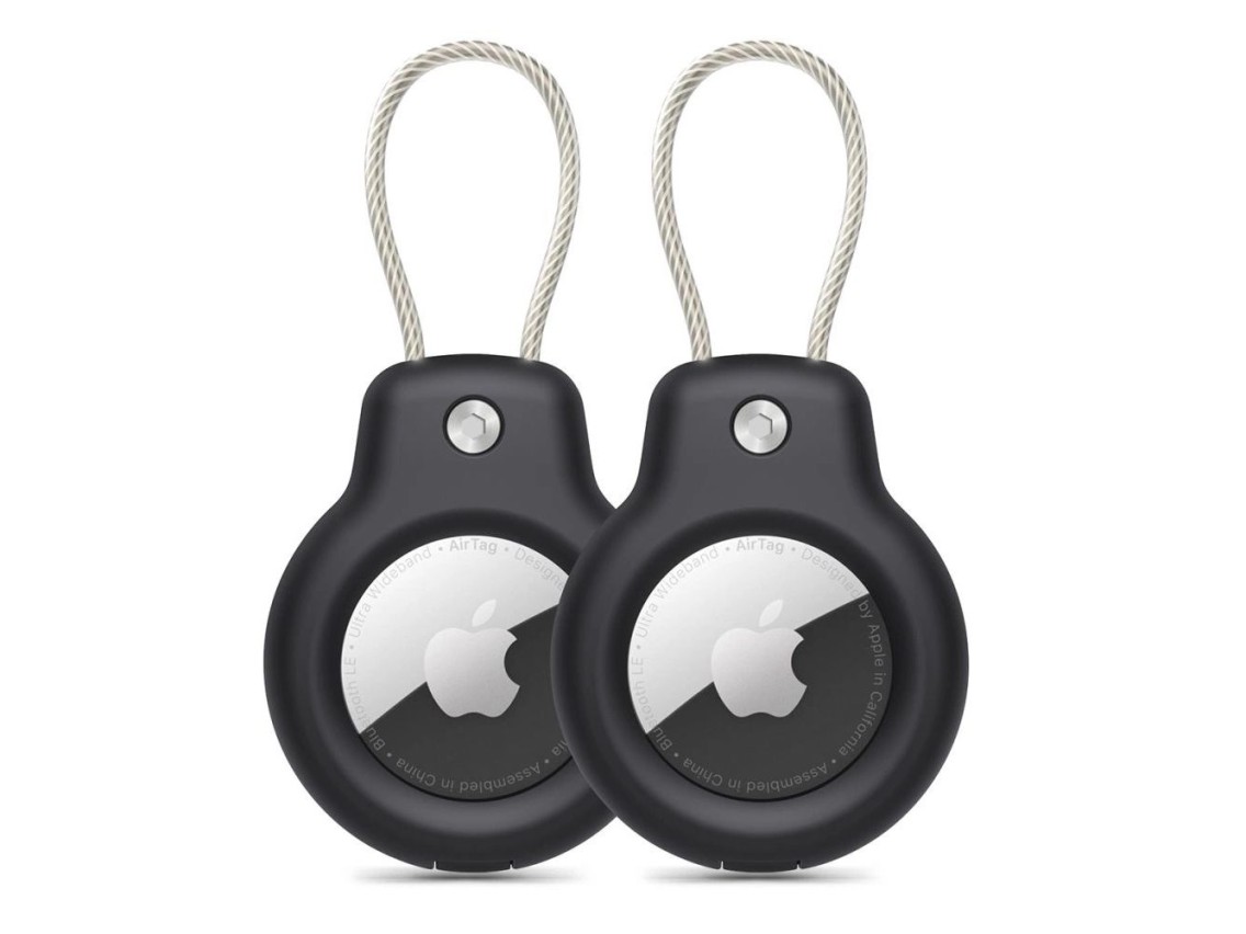 Capa Tech-Protect Rough Vein para Apple AirTag (pacote com 2) - preta