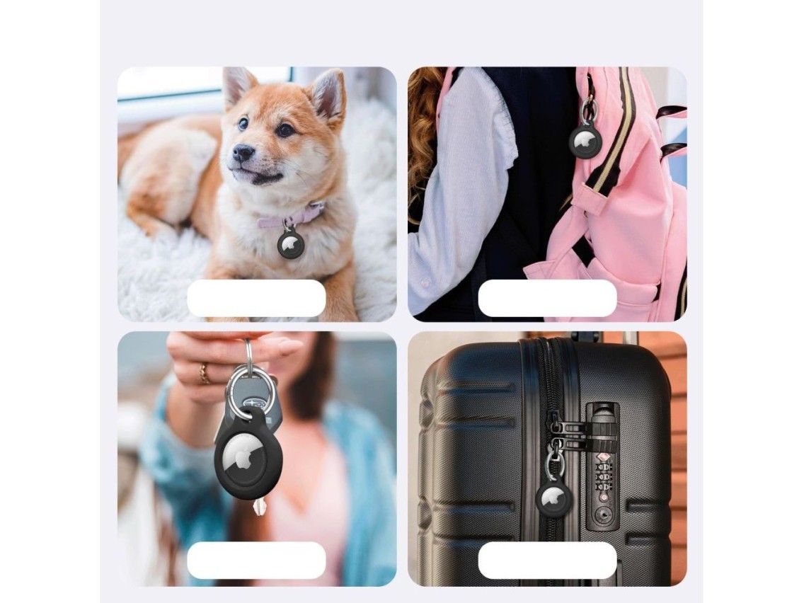 Tech-Protect Rough 2-pack case for Apple AirTag - black