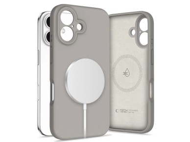 Tech-Protect Liquid Silicone MagSafe iPhone 16 Case - Gray Tech-Protect Liquid Silicone MagSafe iPhone 16 Case - Gray