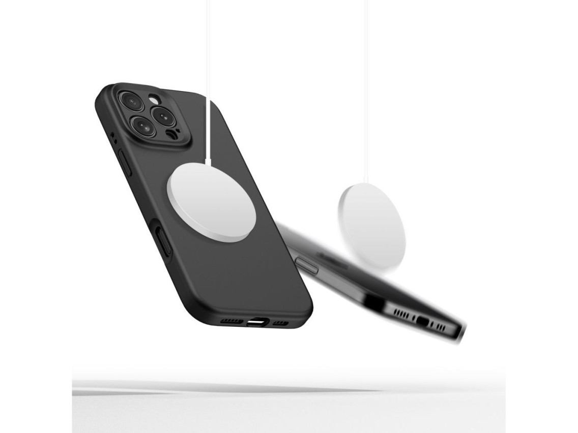 Capa Tech-Protect MagSafe em silicone líquido para iPhone 16 Pro - Preta