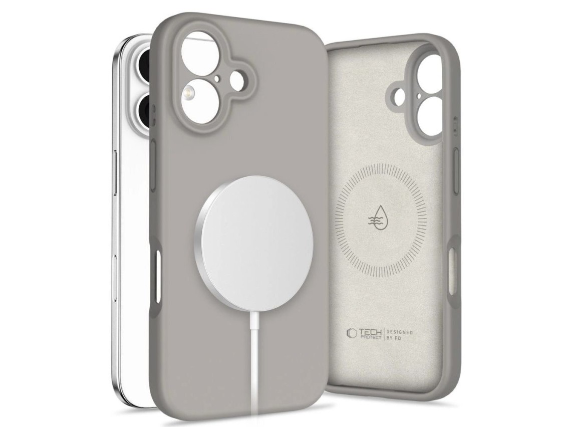 Tech-Protect Liquid Silicone MagSafe iPhone 16 Case - Gray